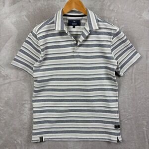 Matinique Polo Shirt Mens M Johnny Collar Striped Short Sleeve Pique Golf